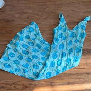 Vintage Blue Floral Women's Dress